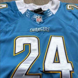 Mathews Blue Chargers On-Field Jersey with Number 24